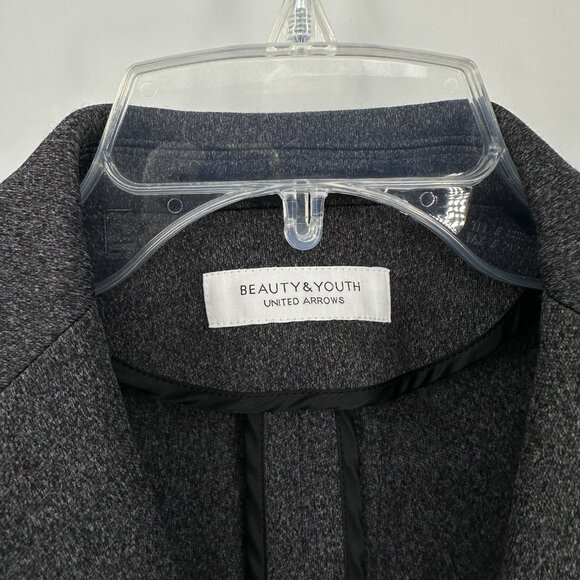 BEAUTY & YOUTH UNITED ARROWS jacket blazer sport coat polyester knit gray M - Picture 6 of 8
